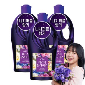 아우라 초고농축 퍼퓸캡슐 섬유유연제 미스틱문라이즈 본품, 1L, 3개
