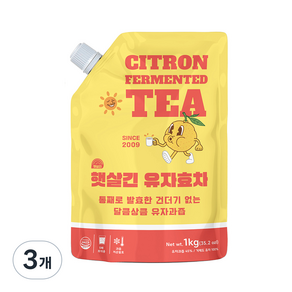 햇살긴 유자효차, 1kg, 3개, 1개입