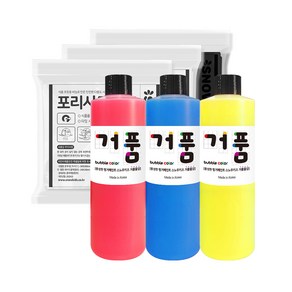 스노우키즈 거품물감 리필 3종 x 250ml + 포리시트 멀티 화이트 2p + 블랙