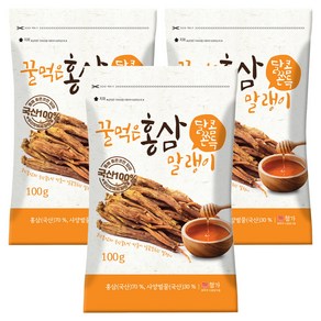 꿀먹은 홍삼 말랭이, 3개, 100g