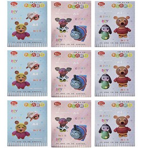 블루마토 A4골판지2 016 3종 x 3세트, 분홍, 노랑, 초록