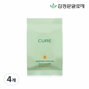 김정문알로에 라 센스 로에 큐어 아쿠아 마일드 쿨링 선쿠션 SPF50+ PA++++ 리필용, 25g, 4개