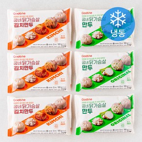 굽네 닭가슴살만두 180g x 3p + 김치만두 180g x 3p 세트 (냉동)