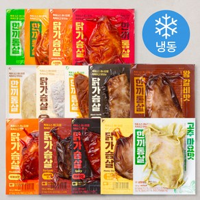 한끼통살 통살 소스 닭가슴살 14종 세트 (냉동), 100g, 1개입, 14개