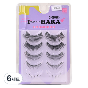 아이하라 쁘띠업 속눈썹 5종 2p 세트 HH02, 6개, 블랙