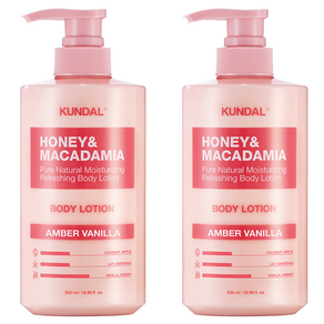 쿤달 허니 앤 마카다미아 퓨어 바디로션 엠버바닐라향, 500ml, 2개