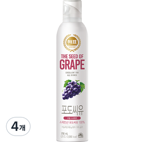 해표 포도씨유 오일스프레이, 250ml, 4개