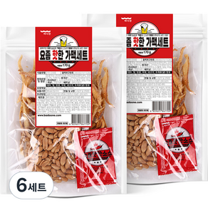 바다원 요즘 핫한 가맥세트 먹태구이 50g + 튀김땅콩 100g + 소스 20g, 170g, 6세트