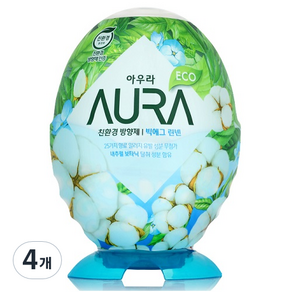 AURA 빅에그 실내용 방향제 린넨, 4개, 440ml