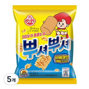 오뚜기 뿌셔뿌셔 바베큐맛, 90g, 5개