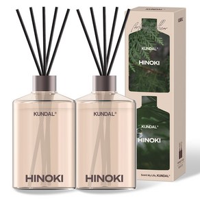쿤달 퍼퓸 디퓨저 선물세트, 히노키향, 500ml, 2개