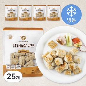 다즐샵 닭가슴살 큐브 오리지널맛 (냉동), 100g, 25개