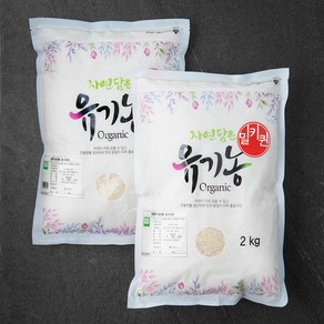 푸른들판 자연담은 유기농 밀키퀸 백미, 상등급, 2kg, 2개