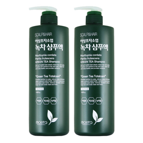 모에타 어성초 자소엽 녹차 샴푸액 지성 두피용, 1kg, 2개