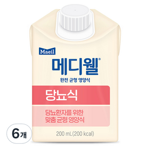 메디웰 매일 당뇨식, 200ml, 6개