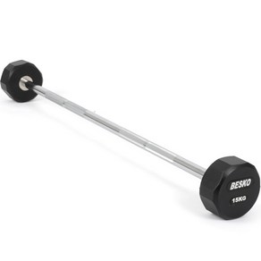 베스코 아리프 12각 우레탄 고정 바벨 직선바 15kg, 블랙, 1개