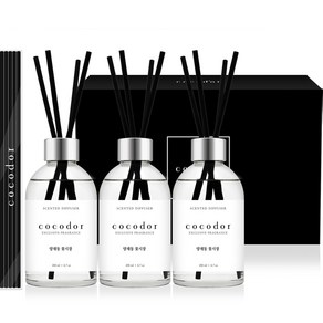 코코도르 화이트라벨 디퓨저 200ml x 3개 + 리드스틱 20p, 양재동꽃시장, 1세트
