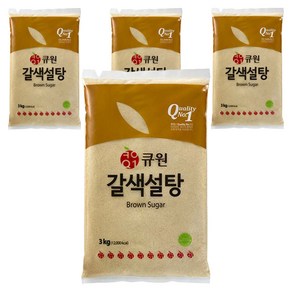 큐원 갈색설탕, 3kg, 4개