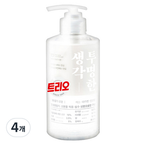 트리오 투명한생각 주방세제, 500g, 4개