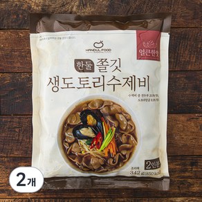 한둘푸드 쫄깃 생도토리 수제비 얼큰한맛 2인분, 342g, 2개