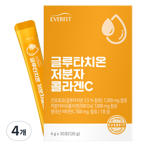 에버핏 글루타치온 저분자 콜라겐C, 30회분, 120g, 4개