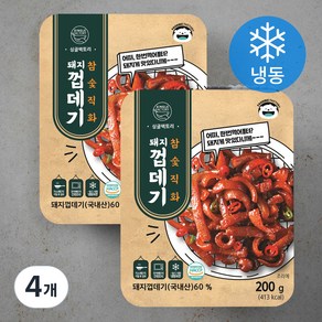 싱글팩토리 참숯 직화 돼지껍데기 (냉동), 200g, 4개