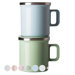 JVR 모노 스텐머그 360ml 세트, BLUE + GREEN, 1세트