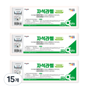 마그피아 고무자석 라벨 250 x 80 mm, 백색, 15개