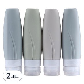 여행 다목적 실리콘 공병 90ml x 4종 세트 B형, 혼합색상, 2세트