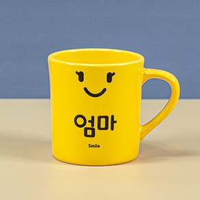 해피정코리아 스마일 패밀리 머그 엄마 370ml, 옐로우, 1개