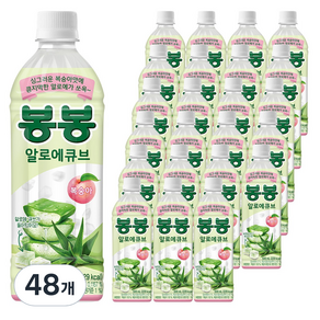 봉봉 알로에큐브 복숭아, 48개, 500ml