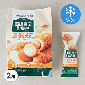 올바르고 반듯한 치즈 찹쌀 핫도그 7개입 (냉동)