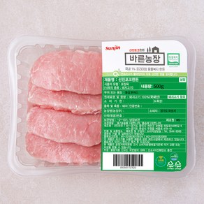 선진포크 바른농장 한돈 동물복지 인증 등심 돈까스 (냉장), 500g, 1팩