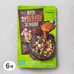 풀무원 차돌된장 찌개양념, 130g, 6개