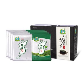 지도표성경 재래식 전장김 30g x 4p + 녹차 전장김 30g x 4p 세트