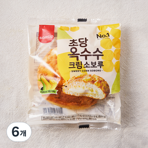 삼립 초당옥수수 크림소보루, 105g, 6개