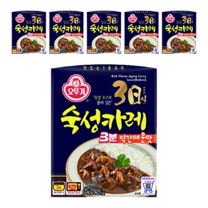 오뚜기 3분 3일숙성카레 약간매운맛, 200g, 6개
