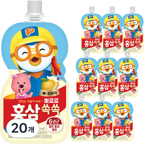 팔도 뽀로로 홍삼쏙쏙 배도라지, 100ml, 20개