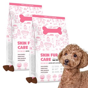 본아페티 강아지 기능성 사료, 피부/피모+알러지, 1kg, 2개
