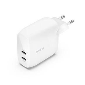 벨킨 60W 듀얼 USB-C PPS 가정용 충전기 WCB010kWH, 화이트, 1개