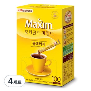 맥심 모카골드 마일드 블랙 커피, 900mg, 100개입, 4개