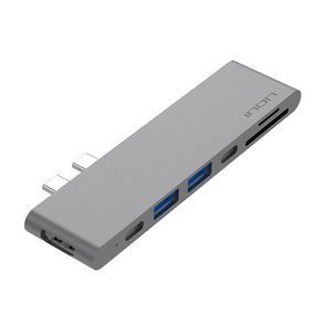 아이논 USB 3.0 C타입 듀얼 7in1 맥북프로 일체형 멀티허브 썬더볼트3 IN-UH310C