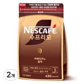 네스카페 수프리모 아메리카노 블랙 파우치, 430g, 2개, 1개입