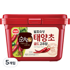 순창궁 태양초 골드 고추장, 500g, 5개