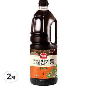 해표 고소한 참기름, 2개, 1.8L