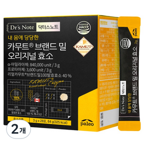 닥터스노트 팔레오 카무트 브랜드밀 오리지널 효소 28p, 84g, 2개