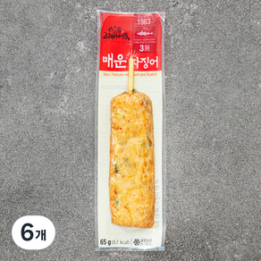 고래사어묵 매운 파징어, 65g, 6개