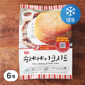 장가네제과 수제 화이트 케이크시트 3호 (냉동), 400g, 6개