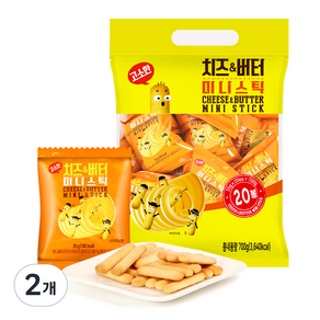 고소한 치즈 앤 버터 미니스틱, 700g, 2개