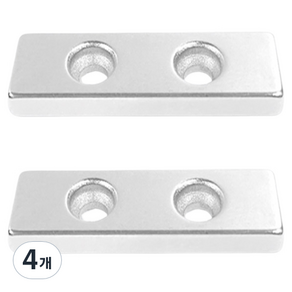 디와이엔텍 초강력 네오디움 사각 사라자석 40 x 12 x 4 mm, 실버, 4개